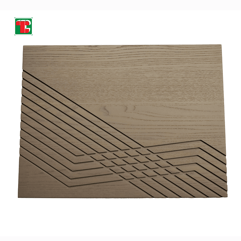 Abstract Line Carving 3D wood wall panel decorative wood panel 2