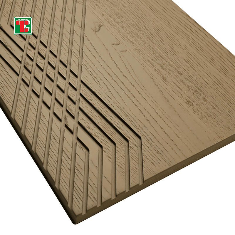 Abstract Line Carving 3D wood wall panel decorative wood panel 3