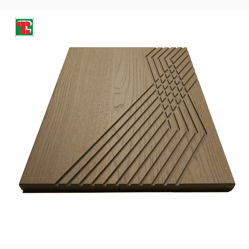Abstract Line Carving 3D wood wall panel decorative wood panel 5