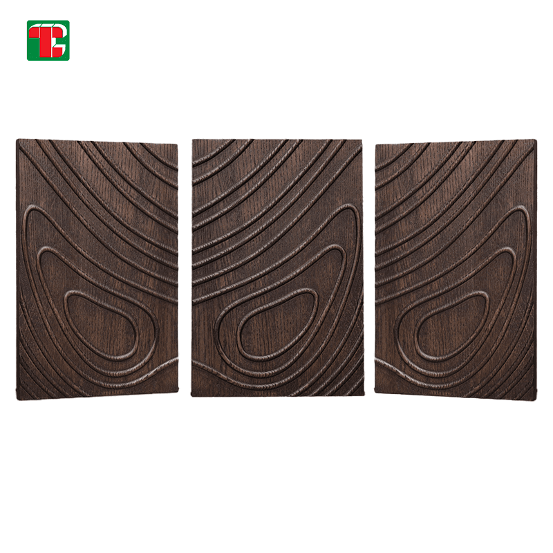 Artistic Swirl Carving 3D wood wall panel decorative wood panel 3