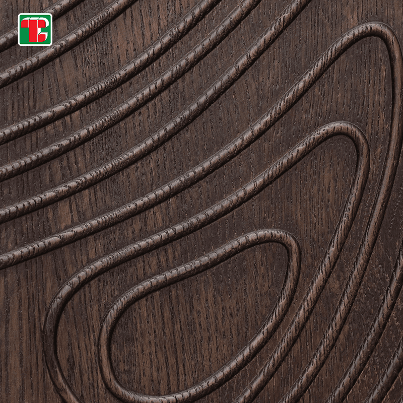 Artistic Swirl Carving 3D wood wall panel decorative wood panel 4