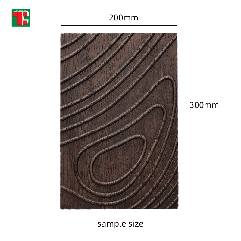 Artistic Swirl Carving 3D wood wall panel decorative wood panel 6