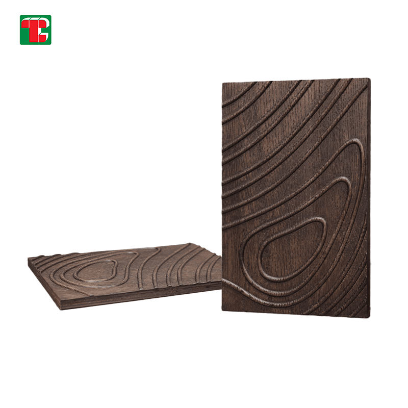Artistic Swirl Carving 3D wood wall panel decorative wood panel 7