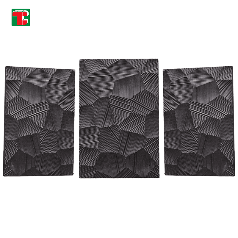Black Faceted Rock Texture 3D wood wall panel decorative wood panel 3