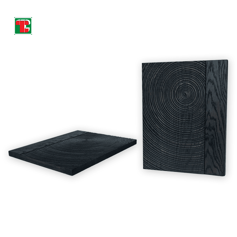 Black Fine Wave Texture 3D wood wall panel decorative wood panel 2