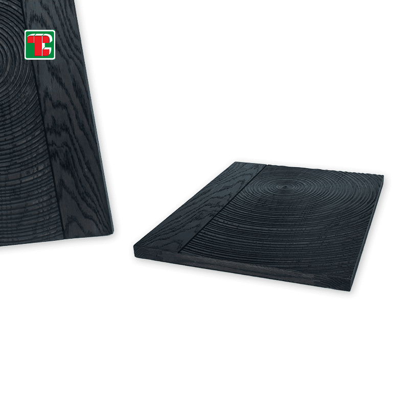 Black Fine Wave Texture 3D wood wall panel decorative wood panel 3