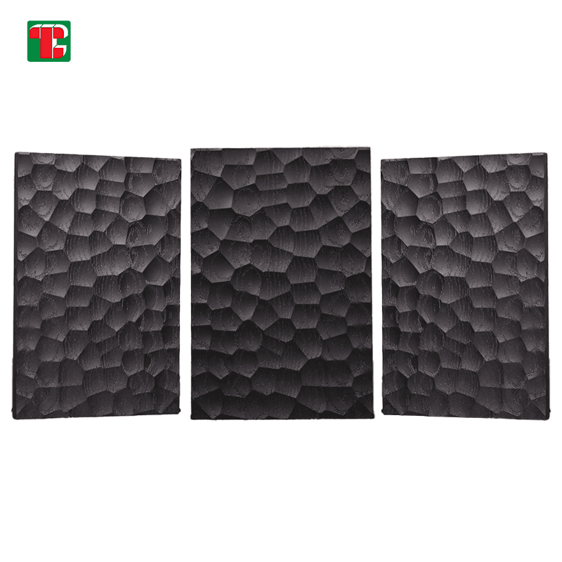 Black Hexagon Relief 3D wood wall panel decorative wood panel 3