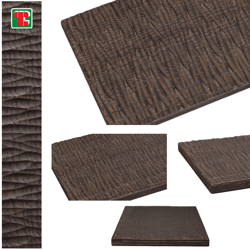 Carved Stripe Texture 3D wood wall panel decorative wood panel 5