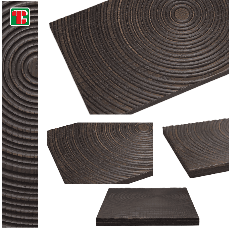 Circular Ripple Texture 3D wood wall panel decorative wood panel 5