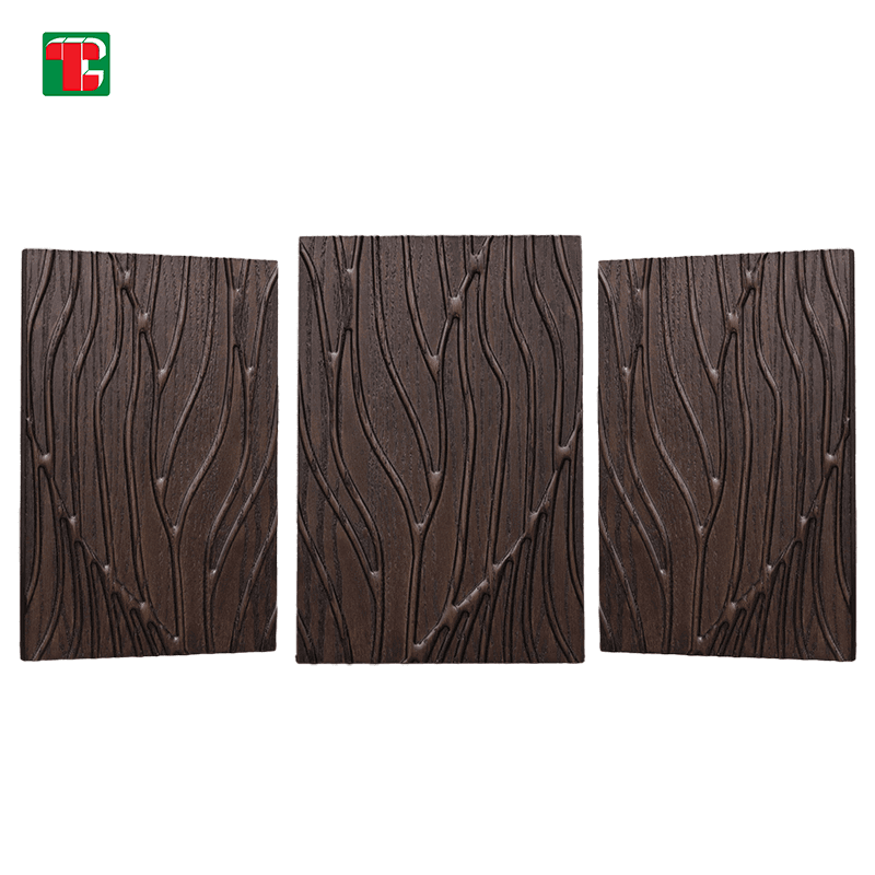 Flowing Line Carving 3D wood wall panel decorative wood panel 2