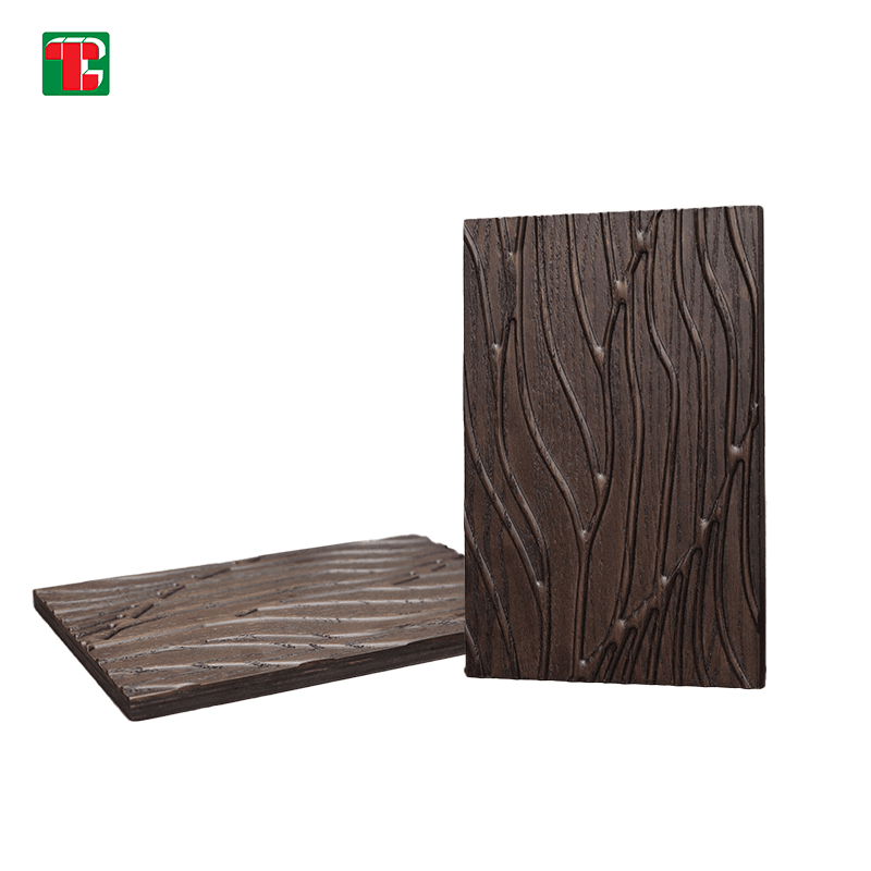 Flowing Line Carving 3D wood wall panel decorative wood panel 4