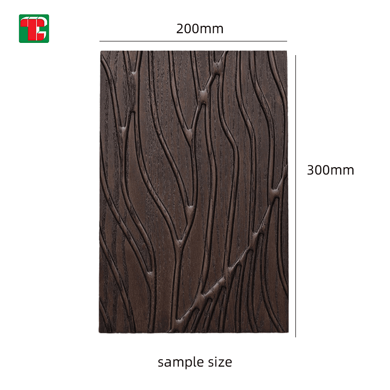 Flowing Line Carving 3D wood wall panel decorative wood panel 6
