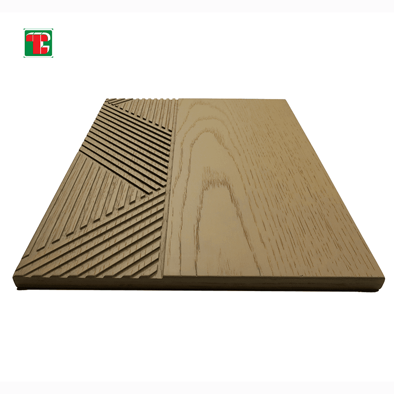Geometric Line Groove 3D wood wall panel decorative wood panel 2