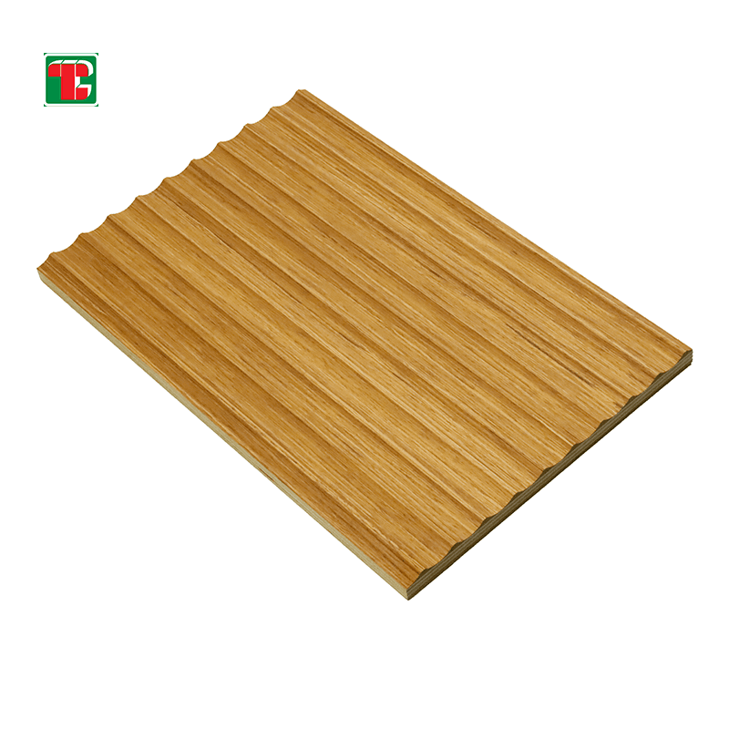 Golden Oak Narrow Fluted 3D wood wall panel decorative wood panel 2