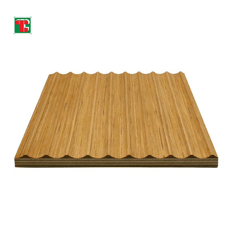 Golden Oak Narrow Fluted 3D wood wall panel decorative wood panel 4
