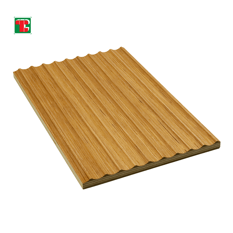 Golden Oak Narrow Fluted 3D wood wall panel decorative wood panel 5