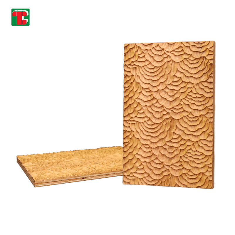 Golden Wave Pattern 3D wood wall panel decorative wood panel 2