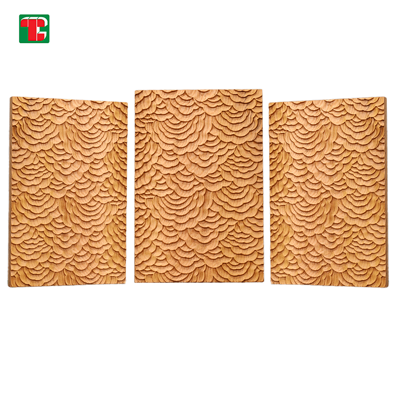 Golden Wave Pattern 3D wood wall panel decorative wood panel 3