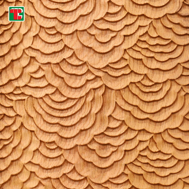 Golden Wave Pattern 3D wood wall panel decorative wood panel 4