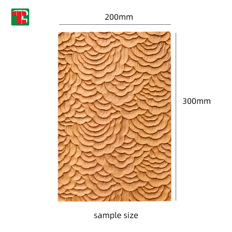 Golden Wave Pattern 3D wood wall panel decorative wood panel 6