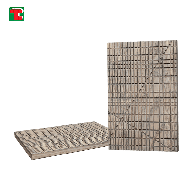 Light Geometric Groove 3D wood wall panel decorative wood panel 2