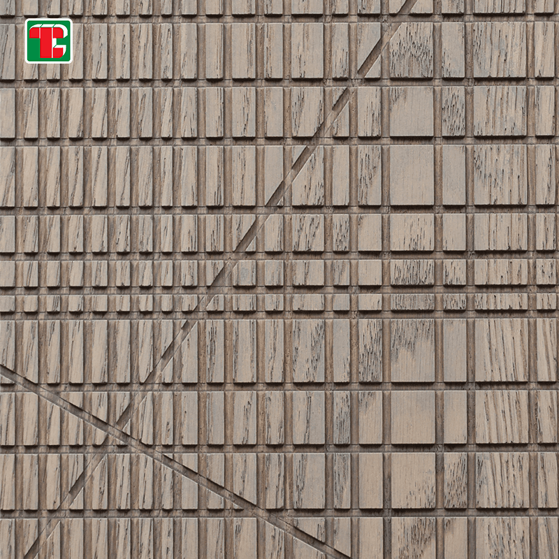 Light Geometric Groove 3D wood wall panel decorative wood panel 4