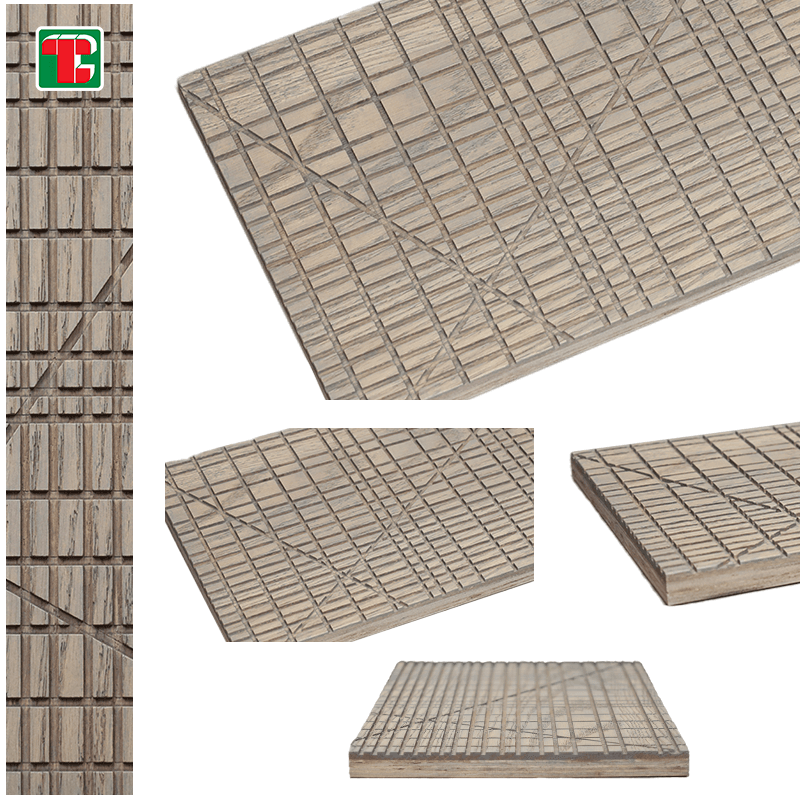 Light Geometric Groove 3D wood wall panel decorative wood panel 5