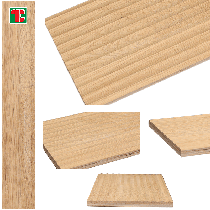 Light Smooth Veneer Surface 3D wood wall panel decorative wood panel 5