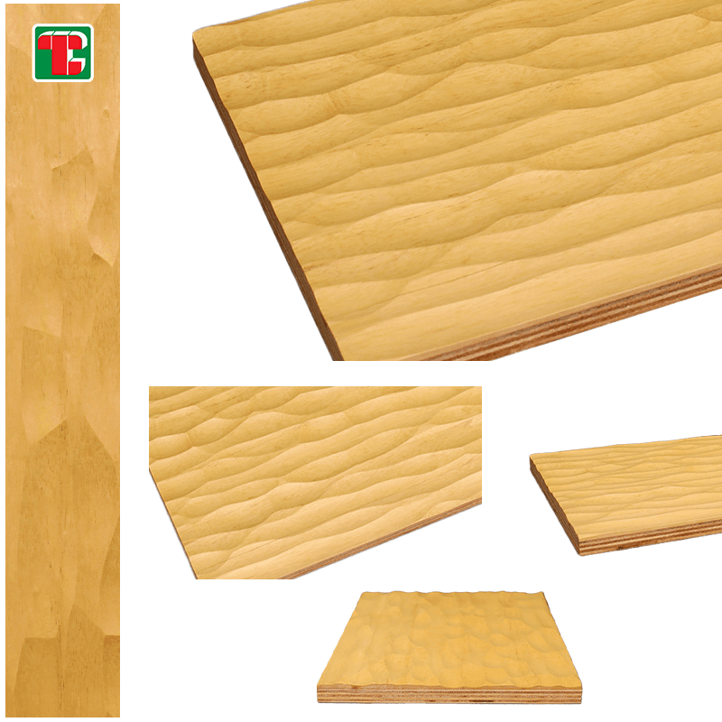 Natural Wave Texture 3D wood wall panel decorative wood panel 2