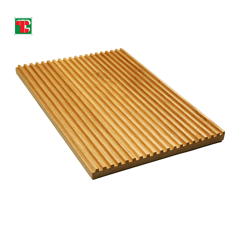 Teak Amber Fluted Slat 3D wood wall panel decorative wood panel 3