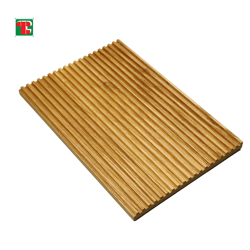 Teak Amber Fluted Slat 3D wood wall panel decorative wood panel 5