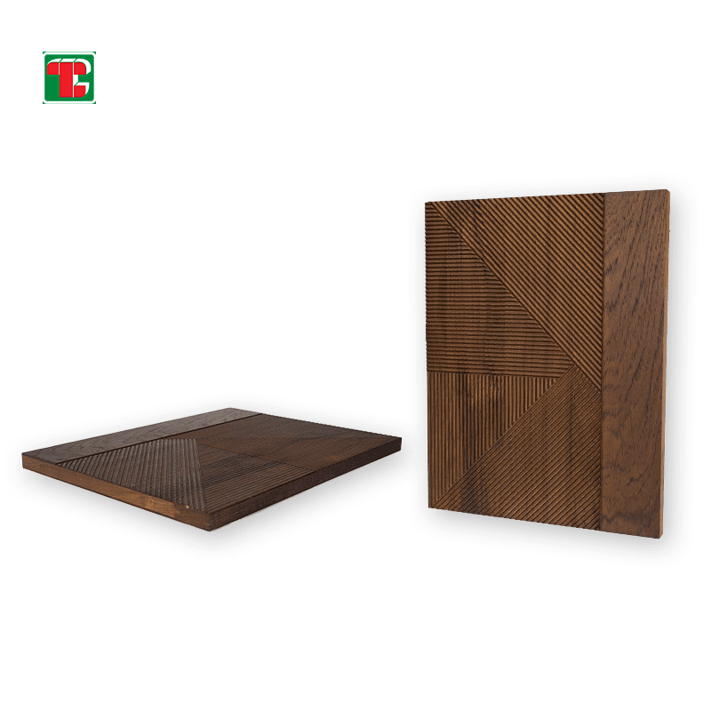 Walnut Chevron Groove 3D wood wall panel decorative wood panel 2