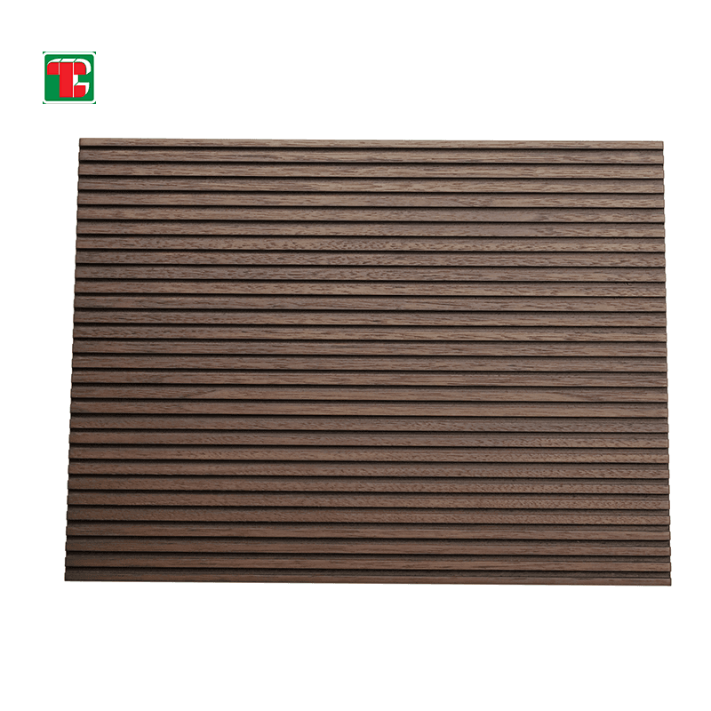 Walnut Linear Groove 3D wood wall panel decorative wood panel 4