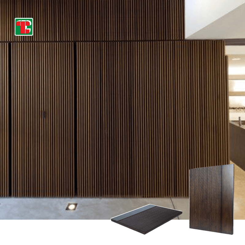 Walnut Vertical Groove 3D wood wall panel decorative wood panel 5