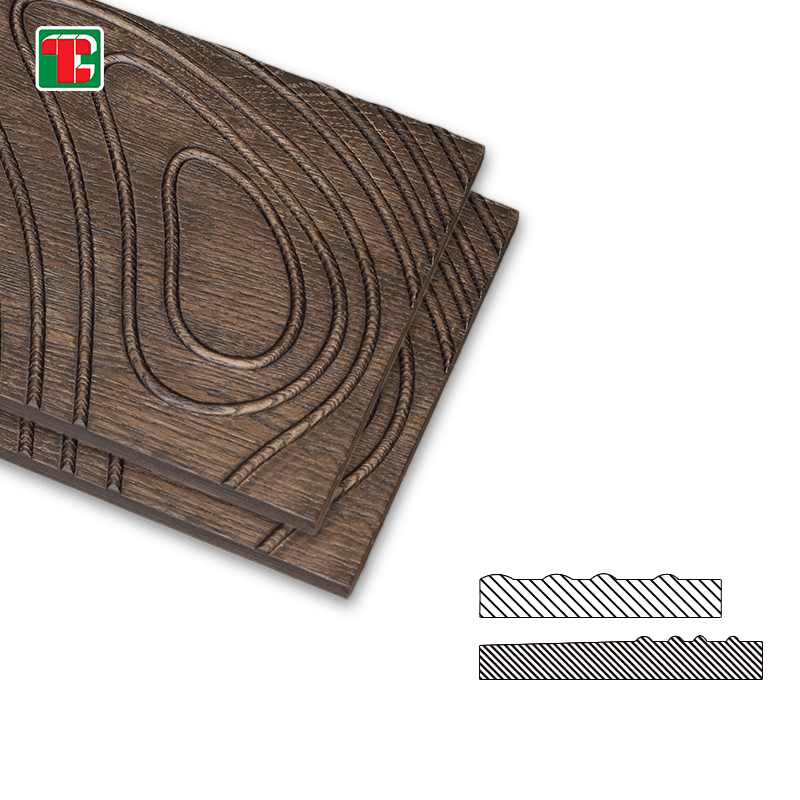 Artistic Swirl Carving 3D wood wall panel decorative wood panel