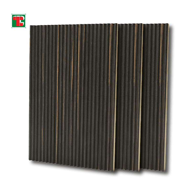 Black Fine Fluted Slat 3D wood wall panel decorative wood panel
