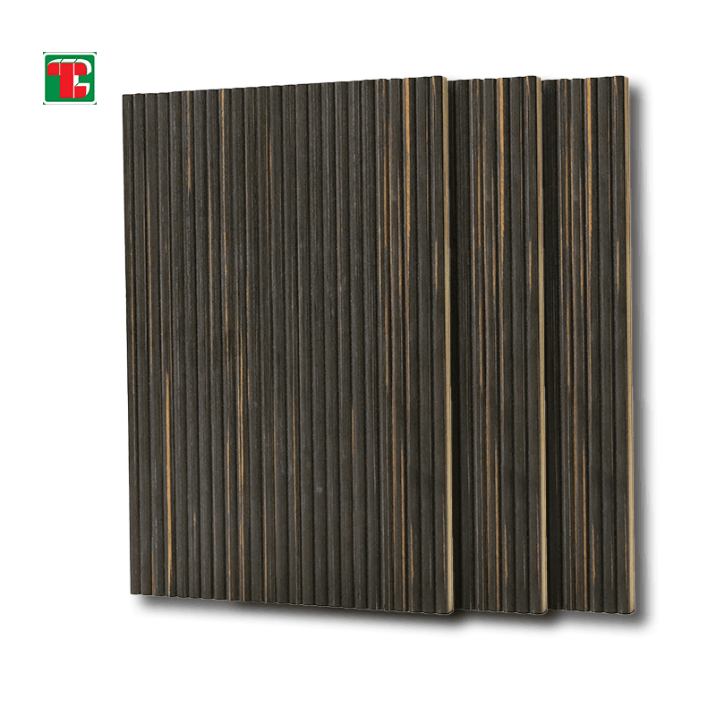 Dark Narrow Fluted Slat 3D wood wall panel decorative wood panel