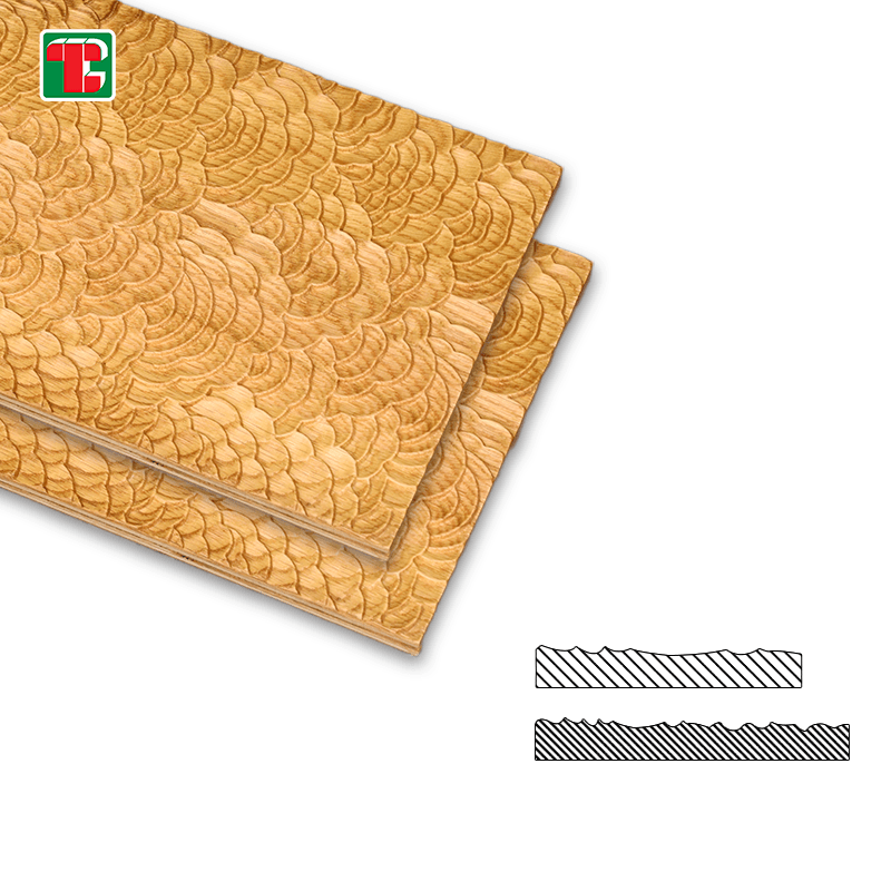 Golden Wave Pattern 3D wood wall panel decorative wood panel
