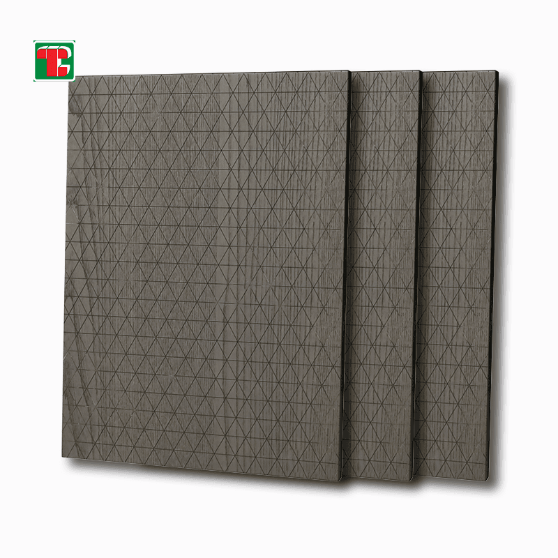 Grey Textured Grid Pattern 3D wood wall panel decorative wood panel