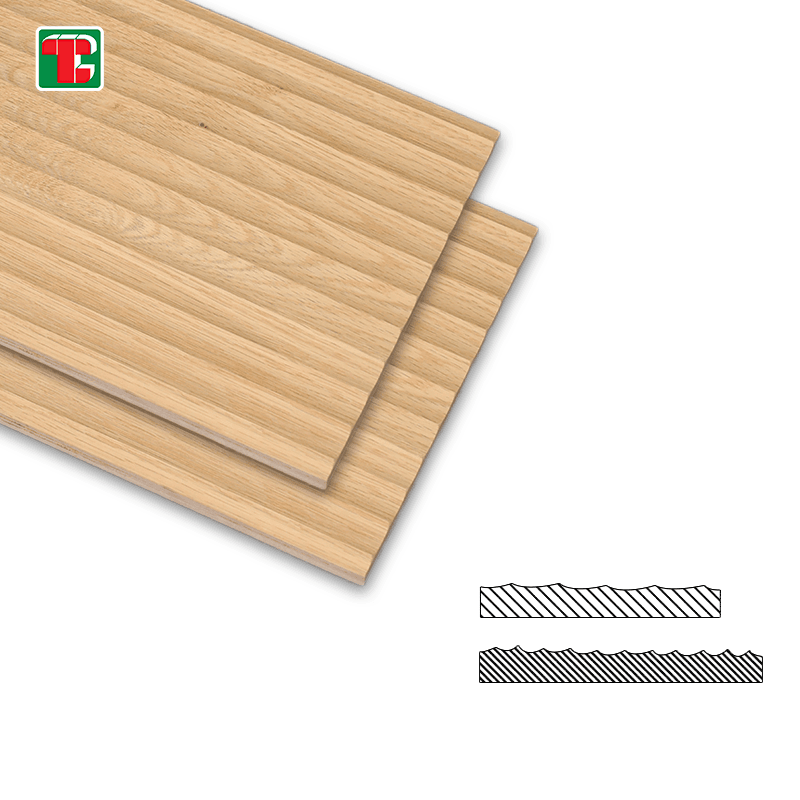 Light Smooth Veneer Surface 3D wood wall panel decorative wood panel