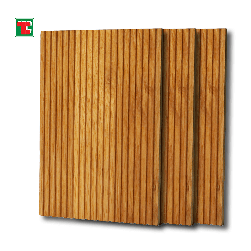 Teak Amber Fluted Slat 3D wood wall panel decorative wood panel