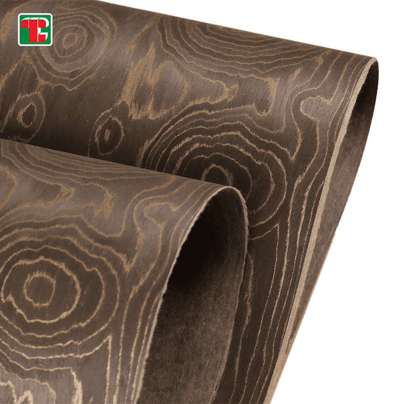 Custom Gold Ring Pattern engineered burl wood veneer sheets texture and finish