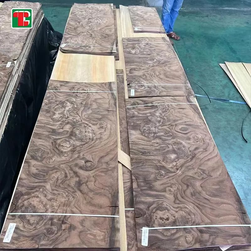 Black Walnut Burl Natural Wood Veneer Sheets for furniture, doors and decorative panels