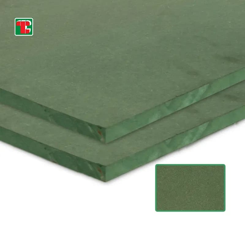green moisture-resistant MR MDF board 12mm 16mm 18mm panel for cabinets and furniture
