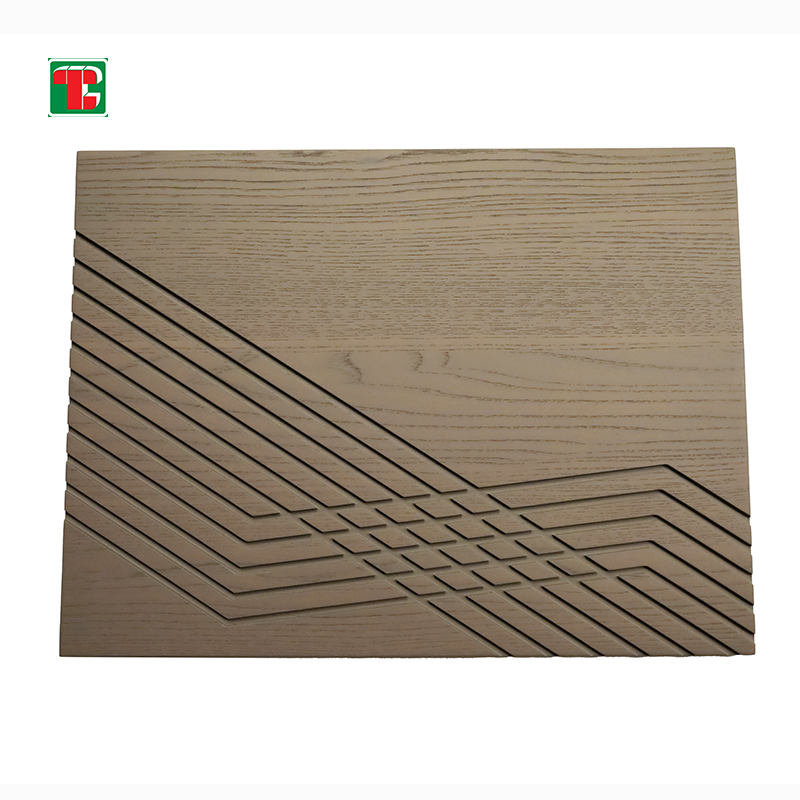 Abstract Line Carving 3D wood wall panel decorative wood panel 2