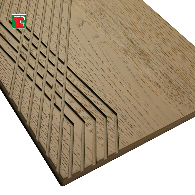 Abstract Line Carving 3D wood wall panel decorative wood panel 3