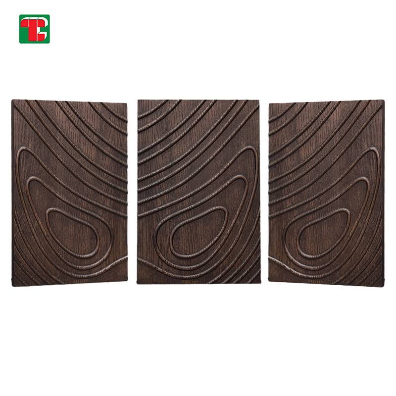 Artistic Swirl Carving 3D wood wall panel decorative wood panel 3