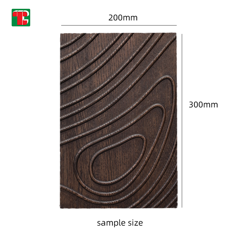 Artistic Swirl Carving 3D wood wall panel decorative wood panel 6