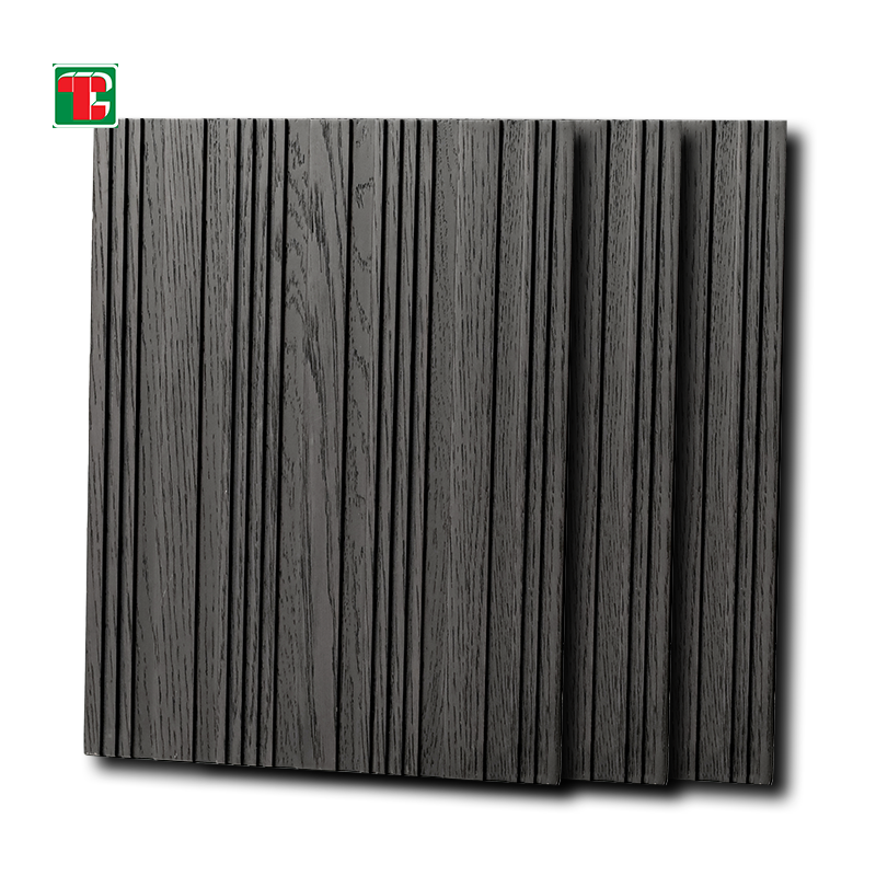 Black Deep Vertical Groove 3D wood wall panel decorative wood panel