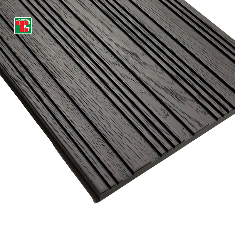 Black Deep Vertical Groove 3D wood wall panel decorative wood panel 4